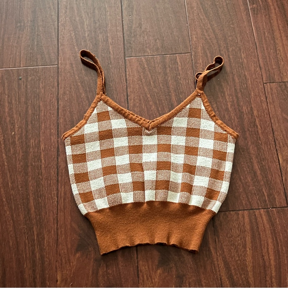 Plaid Brown/Creme Top